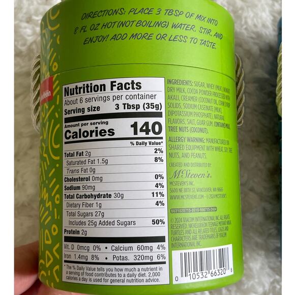 Teenage Mutant Ninja Turtle Chocolate Flavored Hot Cocoa Mixes Set of 2 NEW - Picture 5 of 9